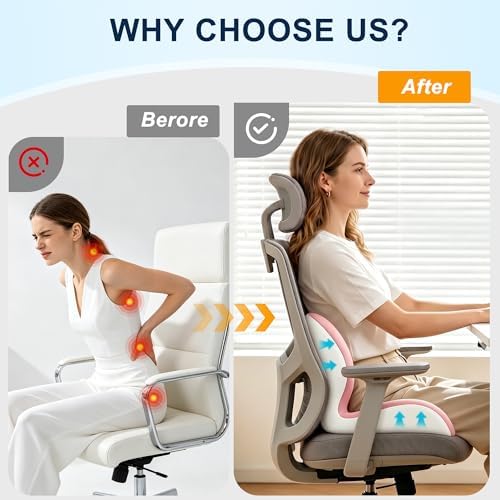 X Large Seat Cushion Office Chair and Car with Lumbar Support Pillow - Image 5
