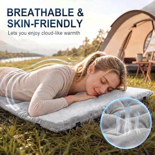 SWTMERRY Cot Mattress Topper - Quilted Cot Pads for Camping, Soft Comfortable Sleeping Cot Mattress Pad Only, Camping Pad 75"x28" for Camp Cot/Rv Bunk/Narrow Twin Bed - Image 2
