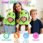 Travel Neck Pillow with Hood for Kids Adult Cute Soft Plush Memory Foam Airplane Neck Pillow for Traveling Animal Flight Pillow Head Rest Neck Support for Cars Long Flights - Image 6