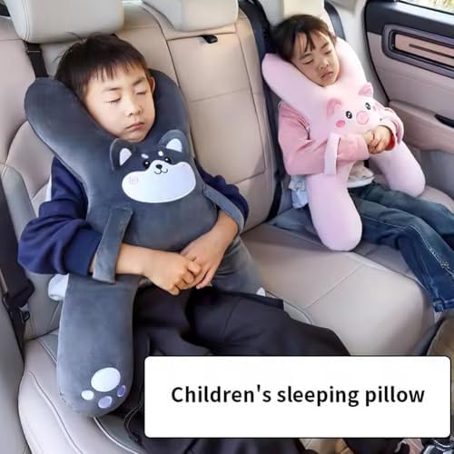 Car Pillow for Kids, H-Shaped Neck and Back Comfort, Cozy Neck Head Support Sleeping Headrest for Travel, Hands & Seat Belt Slot, Washable and Compressible, Perfect for Car,Plane,Train,Boat & More - Image 4