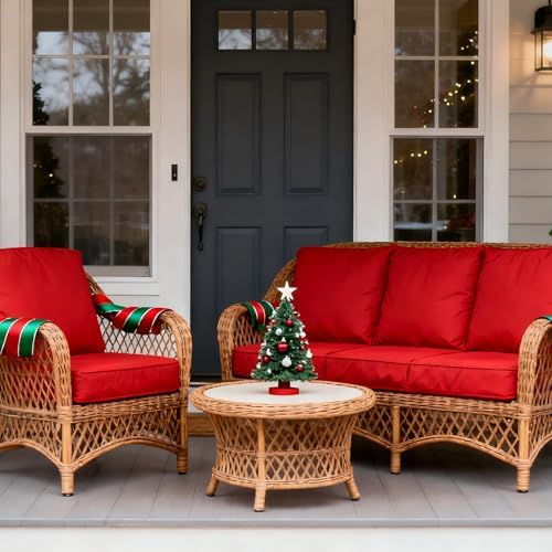 FLYMEI Patio Cushion Covers 20x20x2, Red, 4Packs - Image 6