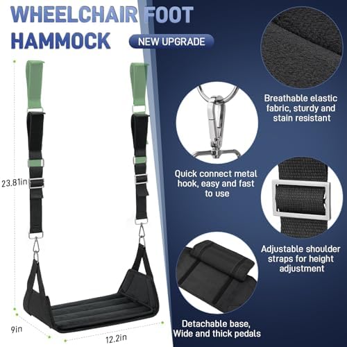 Upgrade Wheelchair Foot Rest Hammock - Adjustable Height Anti-Slip Anti-Squeeze Leg Support Sling with Rigid Base for Wheelchair, Rollator, Walker Footrest Replacement Essential Accessories - Image 5