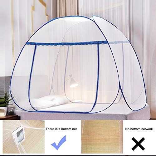 Portable Pop-Up Mosquito Net Tent for Bed Baby Adults Trip, L79 x W71 x H59 inch Large Folding Mosquito Netting with Net Bottom, 2 Entries, Suit for Twin to King Size Bed - Image 4