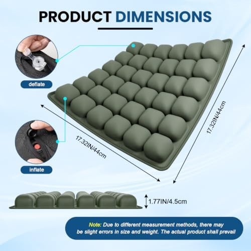 Inflatable Seat Cushion Press-to-Inflate Travel Airplane Car Office - Image 2