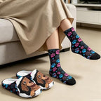 Womens Fuzzy Slipper with Socks Warm Cozy House Slipper and Socks Set Plush Winter Shoes for Indoor - Image 4