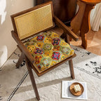 vctops 2 Pack Boho Geometric Chair Cushions with Ties U-Shaped Soft Cozy Cotton Linen Chair Pads Non Slip Seat Cushions for Indoor Dining Room and Kitchen Chairs (Yellow,18"x18") - Image 4