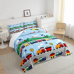 Kids Cartoon Train Comforter Set Vehicles Bedding Set for Boys Children - Image 4