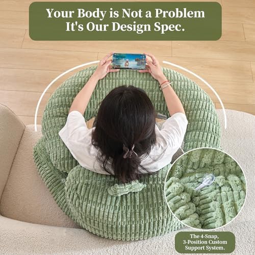 17" Reading Pillow for Bed,U Shaped Arm & Elbow Support,Green Corduroy - Image 4