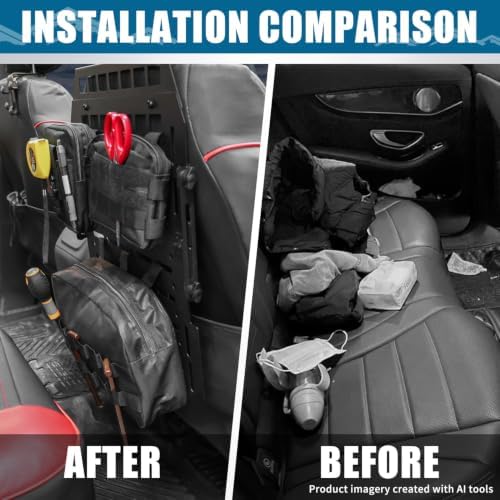 Car Backseat Rigid MOLLE Panel Seat Back Tactical Organizer Storage Mount - Image 7