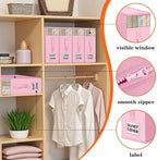 WOWBOX Sheet Organizers and Storage,Closet Bed Sheet Organizer Under Bed Storage and Organization with Label Cards & Clear Window for Bedding Sheets,Duvet Covers,Blankets (10 Pack，Pink) - Image 2