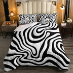 Erosebridal Black and White Toddler Bedding Set,Modern Abstract Aesthetic Comforter Set for Kids Bedroom Decor,Geometric Quilt Bed Set Minimalist Artwork Down Comforter with 1 Pillowcase by Erosebridal
