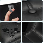 Bsketa Storage Ottoman Bench, 16" Folding Leather Foot Rest, Black 2 Pack - Image 5