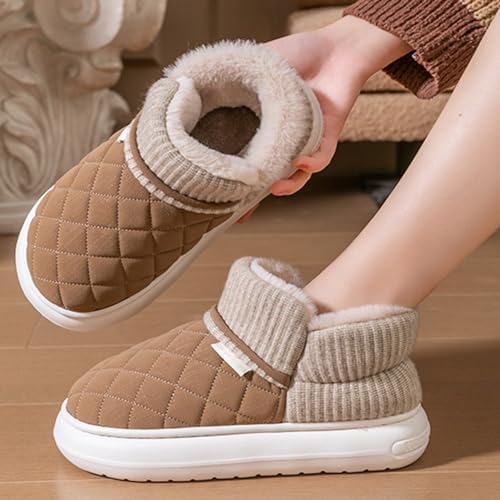Women's Slip On Ankle Boot Slippers 2026, Closed Toe Winter Design: Diamond Quilted Upper - Ribbed Foldover Cuff | Plush Fleece Lining Thick Platform Outsole/Indoor Outdoor Lounge Travel Wear - Image 2