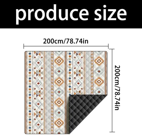 Picnic Ground Mat for Camping and Park Seating, 200 X 200 Cm Quilted Outdoor Mat with Easy Carry Storage Design Camping Picnic Blanket Ground Cover Tent Floor Pad Quilted Grass Foldable Travel Damp - Image 3