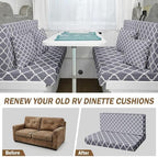 Britimes RV Dinette Cushion Covers Set, 6 Pack, for Camper, Geometric Happy - Image 3