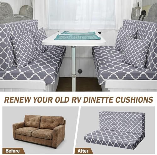 Britimes RV Dinette Cushion Covers Set, 6 Pack, for Camper, Geometric Happy - Image 3