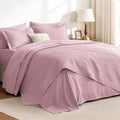 Love's cabin Quilts for Queen Bedspreads, 7 Pieces Bed in a Bag, Pink by Lovescabin