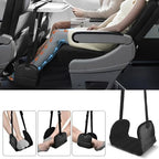1/3Pcs Airplane Foot Hammock 420D Oxford Cloth Adjustable with Storage Bag Travel Plane Hanging for Airplane, Office, Under Desk, Car(Black-3Pcs) - Image 5