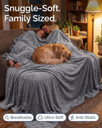 Fleece Blanket Oversized King - Ultra-Soft Warm Flannel Blanket - Dark Grey - Image 4