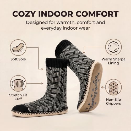 cosyone1997 Mens Slipper Socks Sherpa Fuzzy Non Slip Cozy Gifts - Image 4