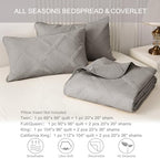 Exclusivo Mezcla 3-Piece Soft Quilts Queen Size Bedding Set, Light Grey - Image 6
