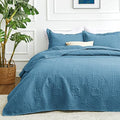 Love's cabin Twin Quilt Set Misty Blue Bedspreads Bedding Set - Soft Bed Lightweight Bedspread Comforter - Modern Style Coin Pattern Coverlet for All Season - 2 Pieces (1 Quilt, 1 Pillow Sham) by Lovescabin