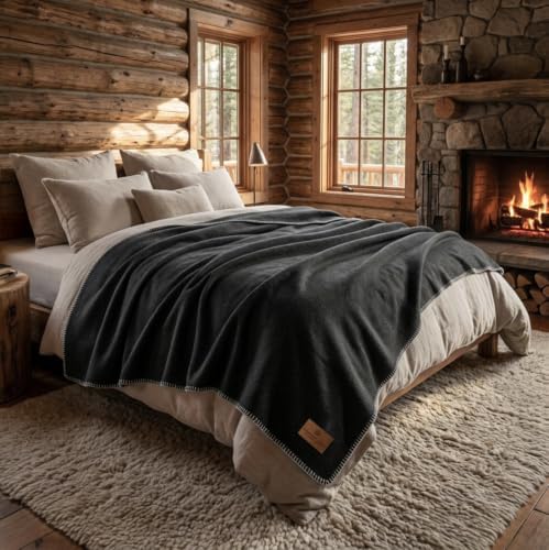 Whispering Winds 100% Wool Blanket, Premium King Size (108"x90") - Image 3