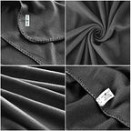 Fleece Throw Blankets Bulk Fleece Blankets Solid Wholesale Lightweight Warm Soft for Pet Bed Sofa Couch Office Wedding Gifts Travel Seasons (Black, Pack of 6-50x60 Inches) - Image 3
