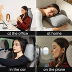 Memory Foam Travel Pillow with Washable Cover & Carry Bag – Compact, Soft & Breathable Neck Pillow for Airplane, Camping & Car (Gray- with Extra Gray Cotton Cover, 15.7x9.8x3.9 inches) - Image 6