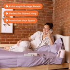 NEST and NOOKS Twin XL Cotton Fitted Sheet with Side Pockets + Pillowcase - Image 2