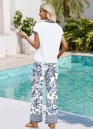 WIHOLL Two Piece Sets for Women Summer Spring Outfits Travel Cruise Resort Wear 2026 Beach Vacation Palazzo Pants Set - Image 4