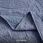 Love's cabin Twin Quilt Set Blue Bedspreads - Soft Bed Summer Lightweight Bedspread Comforter - Modern Style Coin Pattern Coverlet for All Season - 2 Pieces (1 Quilt, 1 Pillow Sham) - Image 6