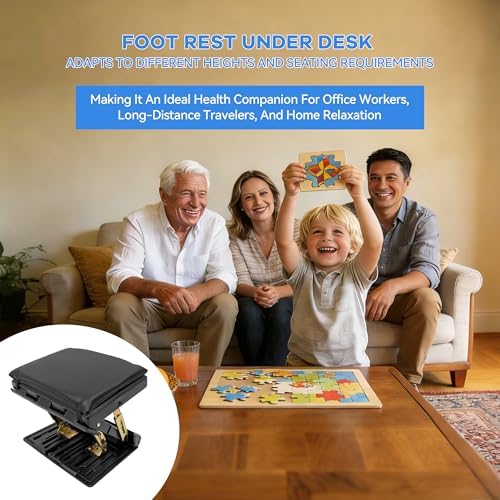 Foot Rest for Under Desk at Work, Height Adjustable Angle Ergonomic Foldable Footrest for Office, Gaming,Computer, Removable Pad Desk Foot Stool with Massage Beads - Image 3