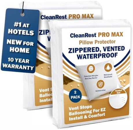 CleanRest Pro Max Pillow Protector Line (Standard 2 Pack) by CleanRest