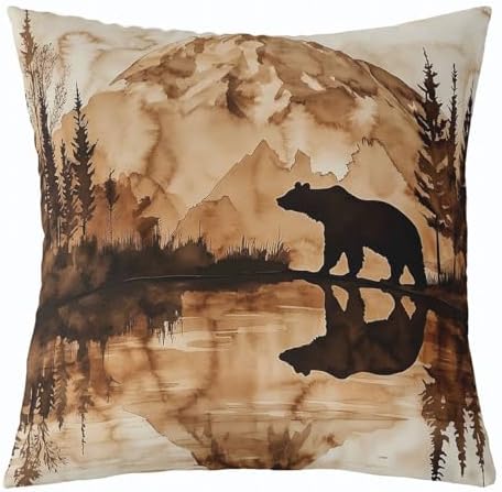 Feelyou Vintage Bear Throw Pillow Covers Decorative 18" x 18" Inches - Image 4