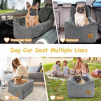 Dog Car Seat for Small/Medium Dogs, Memory Foam Dog Booster Seat, Travel Safety Per Car Seat with Washable Removable Cover, Storage Pockets for Dogs up to 35 lbs(Gray) - Image 6
