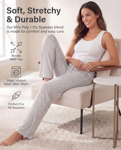 3 Pack Women's Pajama Pants Soft Lounge PJ Bottoms Comfy Sleepwear Pijamas - Image 4