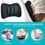 FLORICH 3 PCS Seat Cushion for Carseat Lumbar Support Pillow Car Neck Headrest Pillows Memory Foam Gel Memory Foam Massage Point Seat Pads Pressure Relief Back Cushion for Office Chair(Black) - Image 4