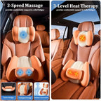 Car Lumbar Support Pillow & Headrest Pillow with Vibration Massage & Heat - Image 4