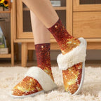 Fuzzy Slippers for Women Washable Cotton Slippers with Crew Socks - Image 2