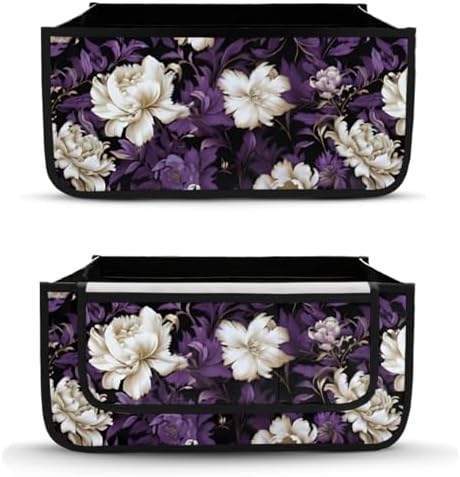 LedBack Mobility Scooter Accessories Sets Walker Seat Rollator Seat Cushion Back Cover for Seniors Purple White Flowers Universal Walker Storage Basket - Image 3