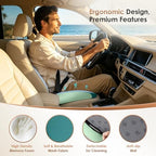 FLORICH Large Car Seat Cushion for Long Sitting, Ergonomic Memory Foam Driving Seat Cushion for Back & Sciatica Pain Relief, Non-Slip Washable Seat Cushion for Car, Driver, Office-Green - Image 4