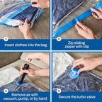 Spacesaver Vacuum Storage Bags with Hand Pump, Large, 10 Pack - Image 2