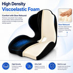 Seat Cushion L-Shaped Ergonomic Memory Foam Support for Office Chair Cushion, Car Seat Cushion, Seat Cushions for Office Chairs with Lumbar Alignment, Coccyx Relief for Wheelchair Travel Driving - Image 4