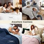 Bedsure Full Comforter Duvet Insert - Bed Comforter Quilted Light Grey/Grey - Image 6