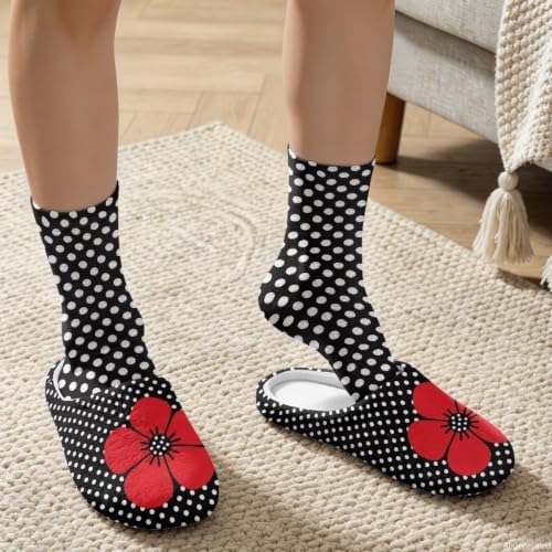 Fuzzy Slipper with Socks for Women Slip On House Slipper and Socks Set Cozy Fuzzy Slippers for Indoor - Image 3