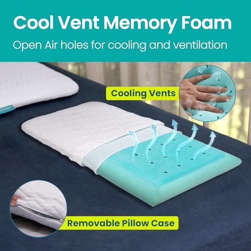 BLISSBURY Cooling Stomach Sleeper Pillow, Low Loft Memory Foam, 3.3 Inch - Image 5