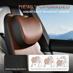 Coverado Car Seat Cushion and One Piece Lumbar Support with Adjustable Neck Cushion for Car, Ergonomic Memory Foam Car Back Support, Truck Seat Cushion for Sciatica Back Neck Pain Relief, Blackbrown - Image 3