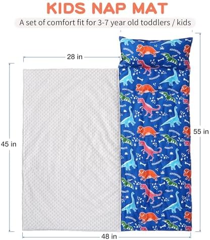 Bunnikins & Clover Toddler Nap Mat with Removable Pillow, Nap Mats for Preschool, Easy Clean Toddler Nap Pad for Kindergarten, Kids Sleeping Bag for Travel Camping - Image 5