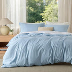 Bedsure Duvet Cover Full Size, 3Pcs Double Brushed Bedding Set, Baby Blue by BEDSURE